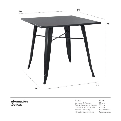 Produto Mesa Tolix Kit Preto