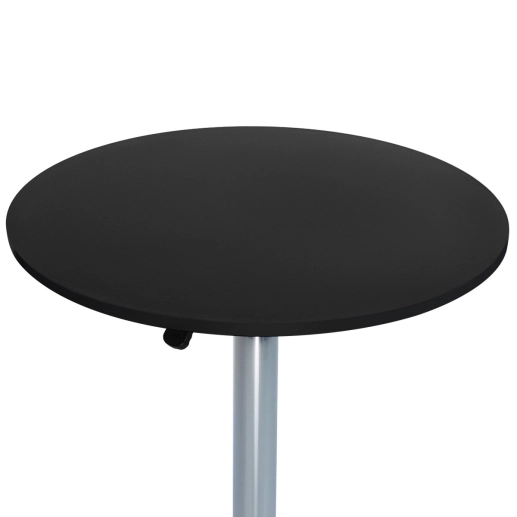 Mesa alta para bar e bistro Apollo redonda 60 cm com tampo madeira ajustável - Preto Produto Mesa alta para bar e bistro Apollo redonda 60 cm com tampo madeira ajustável - Preto