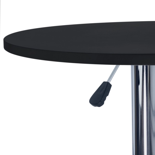 Mesa alta para bar e bistro Apollo redonda 60 cm com tampo madeira ajustável - Preto Produto Mesa alta para bar e bistro Apollo redonda 60 cm com tampo madeira ajustável - Preto