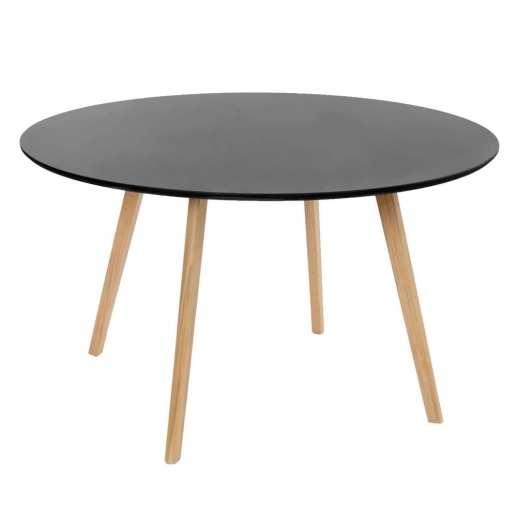 Produto Mesa de Jantar e cozinha Redonda 120 cm Leda com Tampo em MDF Laqueado - Preto