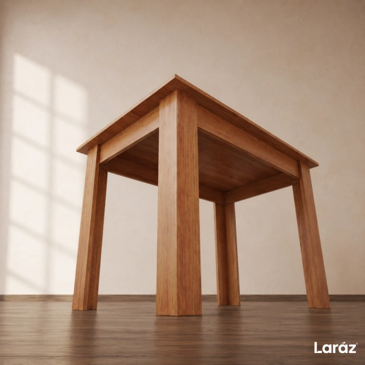 Mesa de Jantar León Laráz Retangular com tampo em Madeira 110x75 cm Produto Mesa de Jantar León Laráz Retangular com tampo em Madeira 110x75 cm