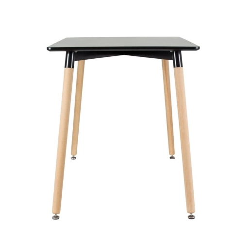 Mesa retangular Eames 60 x 120 cm preto + 2 cadeiras Eiffel DSW - Branco Produto Mesa retangular Eames 60 x 120 cm preto + 2 cadeiras Eiffel DSW - Branco