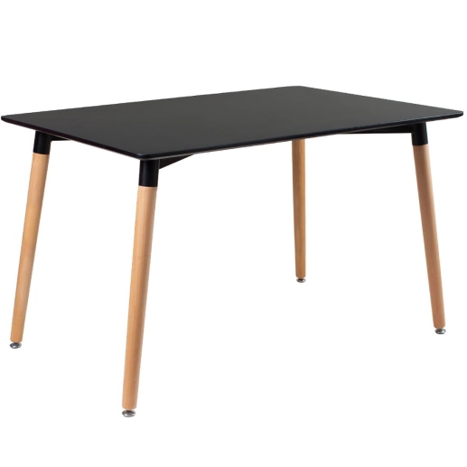 Produto Mesa de jantar retangular Eames 80 x 120 cm + 4 cadeiras Eiffel DSW - Preto