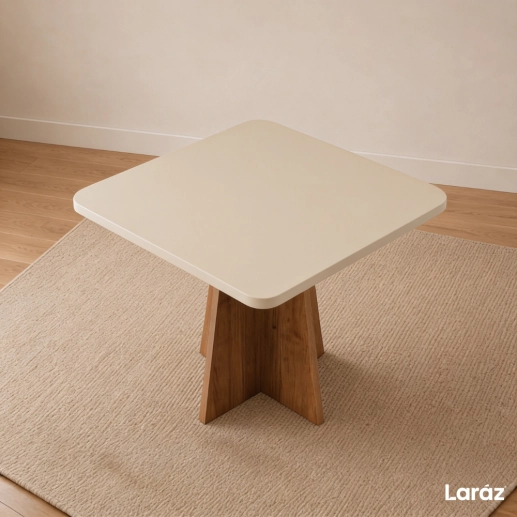 Produto Mesa de jantar Siena Laráz Quadrada com tampo Off White 90x90 cm