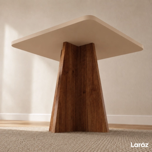 Produto Mesa de jantar Siena Laráz Quadrada com tampo Off White 90x90 cm