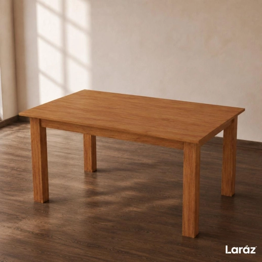 Produto Mesa de Jantar Valência Laráz Retangular com tampo em Madeira 135x75 cm