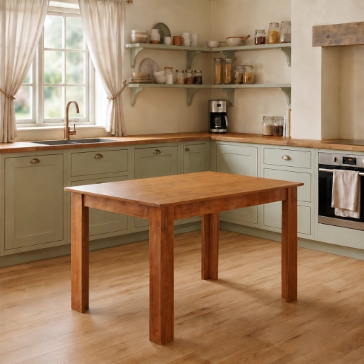 Produto Mesa de Jantar Valência Laráz Retangular com tampo em Madeira 135x75 cm
