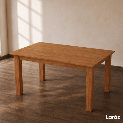 Produto Mesa de Jantar Valência Laráz Retangular com tampo em Madeira 135x75 cm