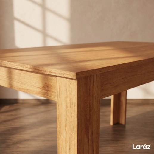 Produto Mesa de Jantar Valência Laráz Retangular com tampo em Madeira 135x75 cm