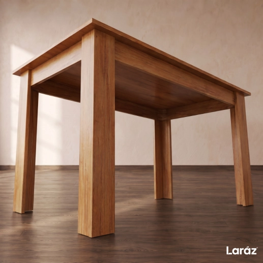 Produto Mesa de Jantar Valência Laráz Retangular com tampo em Madeira 135x75 cm