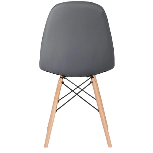 Produto Mesa Eames com tampo de vidro 120 cm + 6 cadeiras estofadas Eiffel Botonê - Cinza Escuro