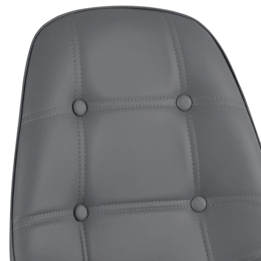 Produto Mesa Eames com tampo de vidro 120 cm + 6 cadeiras estofadas Eiffel Botonê - Cinza Escuro