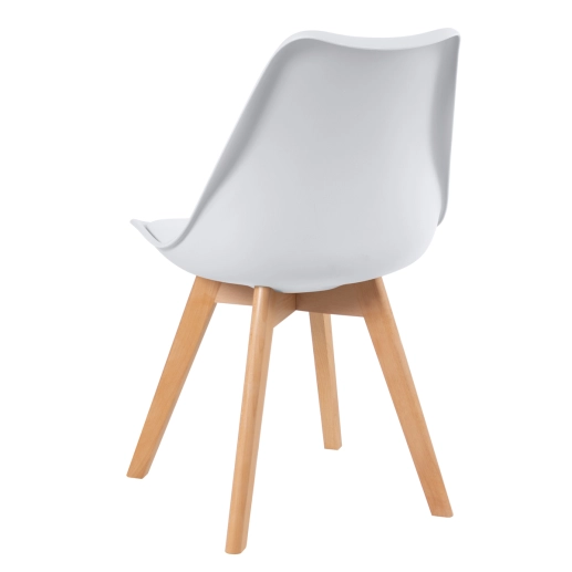 Produto Mesa redonda 100 cm branco + 4 cadeiras estofadas Leda - Branco
