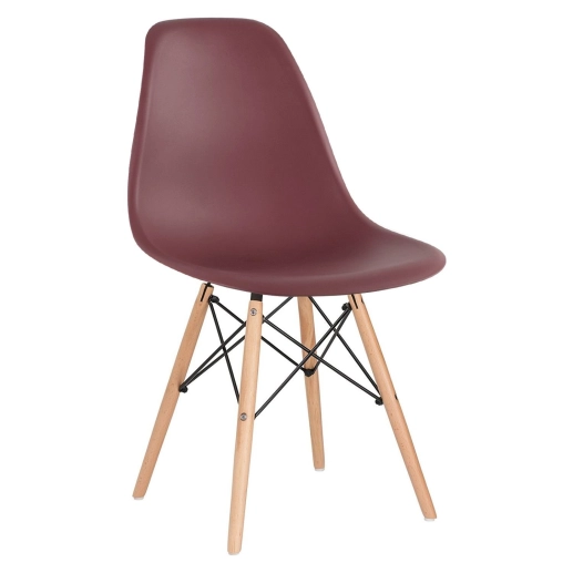 Produto Mesa redonda Eames 70 cm + 2 cadeiras Eiffel DSW - Marrom