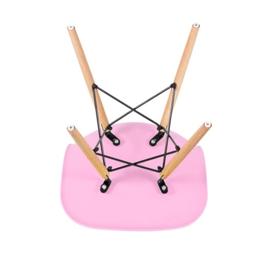 Produto Mesa redonda Eames 70 cm + 3 cadeiras Eiffel DSW - Rosa