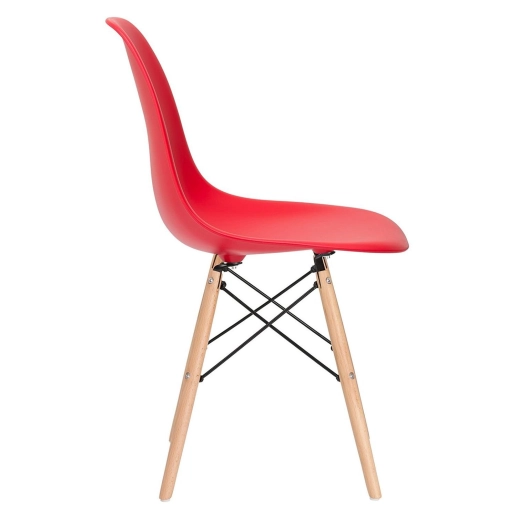 Produto Mesa redonda Eames 70 cm + 3 cadeiras Eiffel DSW - Vermelho