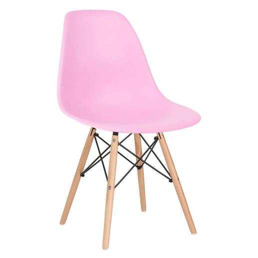 Produto Mesa redonda Eames 70 cm preto + 2 cadeiras Eiffel DSW - Rosa