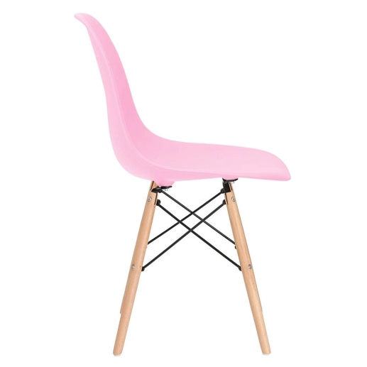 Produto Mesa redonda Eames 70 cm preto + 2 cadeiras Eiffel DSW - Rosa