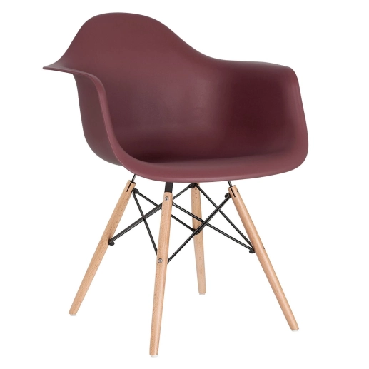 Mesa redonda Eames com tampo de vidro 120 cm + 4 cadeiras Eiffel DAW - Marrom Produto Mesa redonda Eames com tampo de vidro 120 cm + 4 cadeiras Eiffel DAW - Marrom