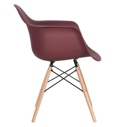 Mesa redonda Eames com tampo de vidro 120 cm + 4 cadeiras Eiffel DAW - Marrom Produto Mesa redonda Eames com tampo de vidro 120 cm + 4 cadeiras Eiffel DAW - Marrom