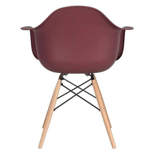 Mesa redonda Eames com tampo de vidro 120 cm + 4 cadeiras Eiffel DAW - Marrom Produto Mesa redonda Eames com tampo de vidro 120 cm + 4 cadeiras Eiffel DAW - Marrom