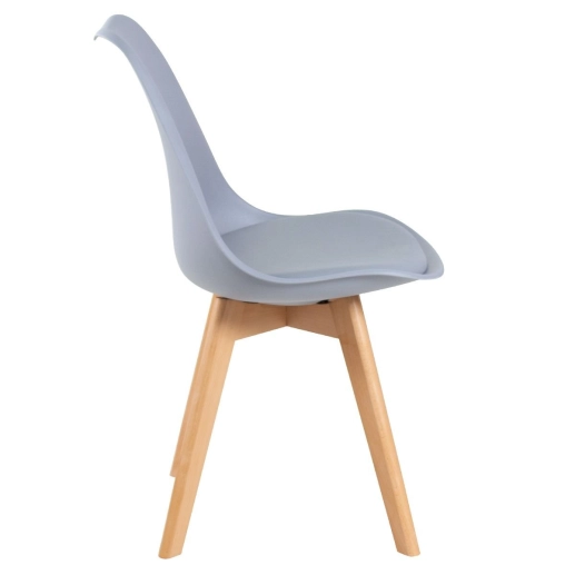 Mesa redonda Leda 80 cm branco + 2 cadeiras estofadas Leda Cinza Claro Produto Mesa redonda Leda 80 cm branco + 2 cadeiras estofadas Leda Cinza Claro