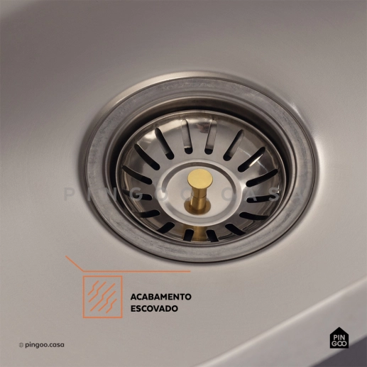 Produto Tanque Inox Quadrado 43 Cm Aimoré Pingoo.Casa - Prata