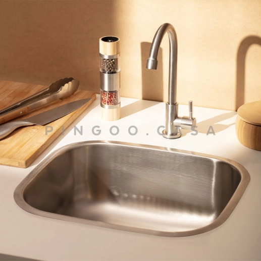 Produto Tanque Inox Quadrado 43 Cm Aimoré Pingoo.Casa - Prata