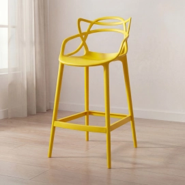 Produto Banqueta alta para bancada Master Allegra em Polipropileno 78 cm - Amarelo