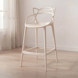 Produto Banqueta alta para bancada Master Allegra em Polipropileno 78 cm - Creme