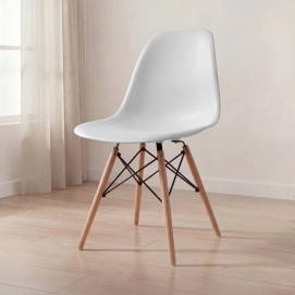 Produto Cadeira de jantar Charles Eames Eiffel DSW em Polipropileno - Cinza claro