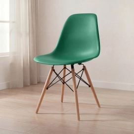 Produto Cadeira de jantar Charles Eames Eiffel DSW em Polipropileno - Verde escuro
