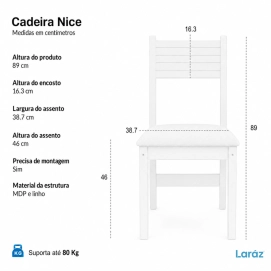 Produto Conjunto Sala de Jantar Mesa Retangular León com 4 Cadeiras Estofadas Nice Laráz
