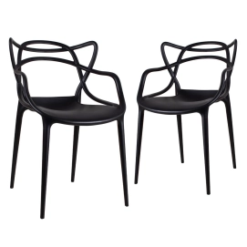 Produto Kit 2 Cadeiras de jantar Master Allegra Design Moderno em Polipropileno - Preto