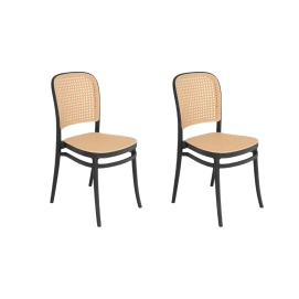 Produto Kit 2 Cadeira de jantar Amis Lola com design moderno e assento confortável - Preto