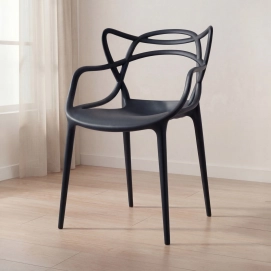 Produto Kit 4 Cadeiras de jantar Master Allegra Design Moderno em Polipropileno - Preto