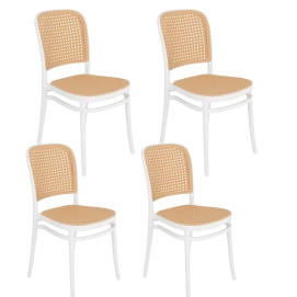 Produto Kit 4 Cadeiras de jantar Amis Lola com design moderno e assento confortável - Branco