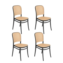 Produto Kit 4 Cadeiras de jantar Amis Lola com design moderno e assento confortável - Preto