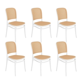 Produto Kit 6 Cadeiras de jantar Amis Lola com design moderno e assento confortável - Branco