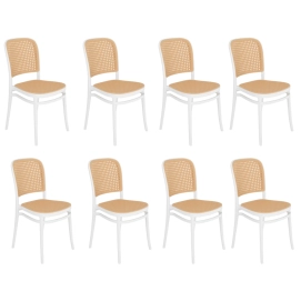 Produto Kit 8 Cadeiras de jantar Amis Lola com design moderno e assento confortável - Branco