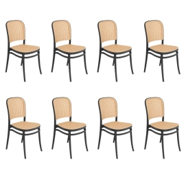 Produto Kit 8 Cadeiras de jantar Amis Lola com design moderno e assento confortável - Preto