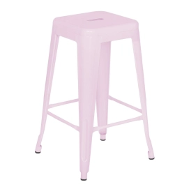 Produto Banqueta média para bancada Iron Tolix 66 cm – Rosa claro