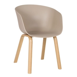 Produto Cadeira de jantar Cassia com design moderno e assento confortável - Nude