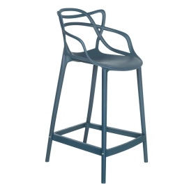 Produto Banqueta média para bancada Master Allegra em Polipropileno 66 cm - Azul petróleo