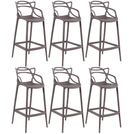 Produto Kit 6 Banquetas alta para bancada Master Allegra em Polipropileno 78 cm - Fendi