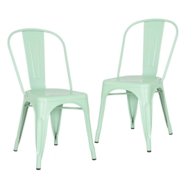 Produto Kit 2 Cadeiras de jantar Iron Tolix com design industrial - Verde Claro