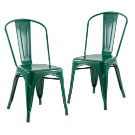 Produto Kit 2 Cadeiras de jantar Iron Tolix com design industrial - Verde Escuro