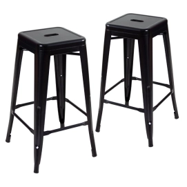 Produto Kit 2 Banquetas alta para bancada Iron Tolix 78 cm - Preto semibrilho