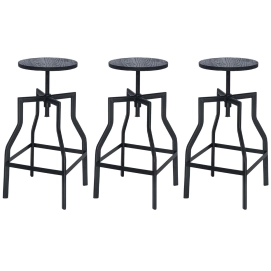Produto Kit 3 banquetas altas retro para bancada industrial Turner - Preto