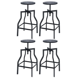 Produto Kit 4 banquetas altas retro Laraz bancada industrial Turner - Preto